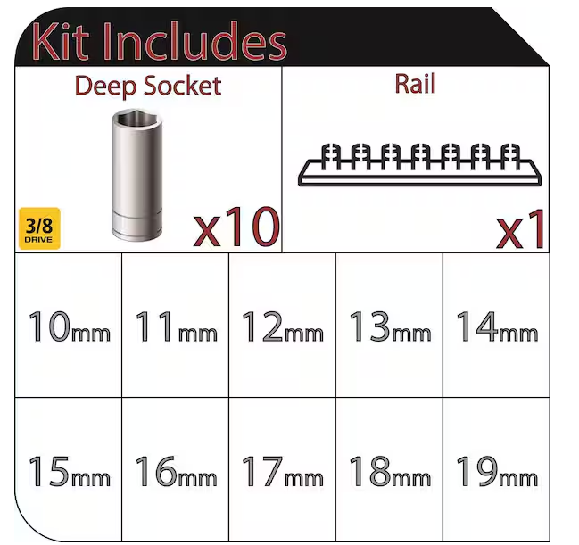 Husky 3/8 in. Drive Deep Metric Socket Set (10-Piece)