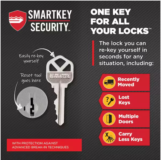 Kwikset Juno Venetian Bronze Exterior Entry Door Knob and Single Cylinder Deadbolt Combo Pack Featuring SmartKey Security