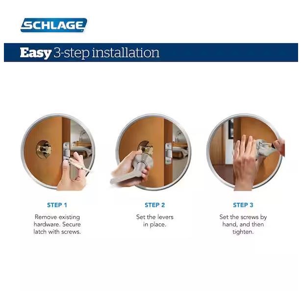 Schlage Sacramento Satin Nickel Privacy Bed/Bath Door Handle