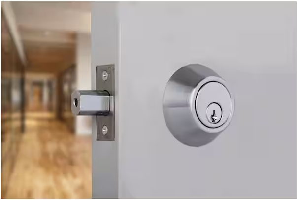 Universal Hardware Industrial Duty Commercial Single Cylinder Deadbolt, UL 3-Hour Fire ANSI Grade 1, Satin Chrome Finish