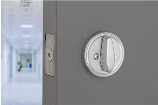 Universal Hardware Industrial Duty Commercial Single Cylinder Deadbolt, UL 3-Hour Fire ANSI Grade 1, Satin Chrome Finish