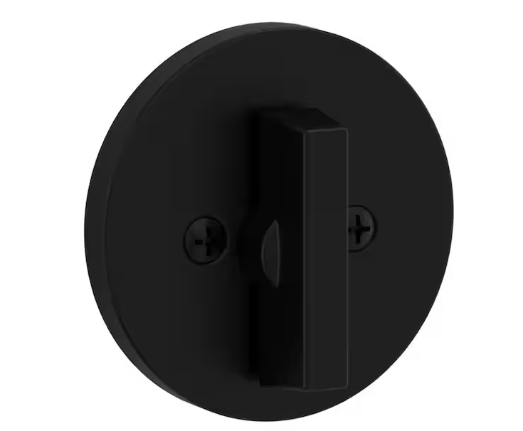 Kwikset Round Matte Black Single Cylinder Deadbolt Featuring SmartKey Security