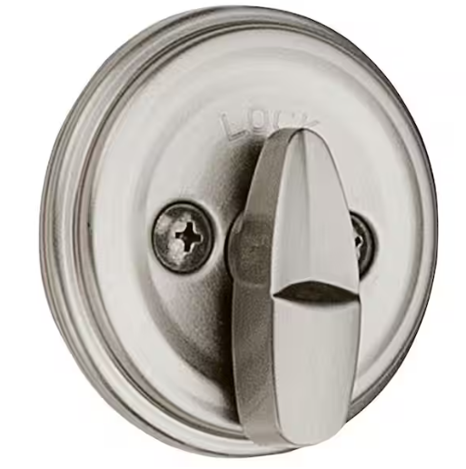 Kwikset Satin Nickel Single Cylinder Deadbolt featuring SmartKey Security with Microban Antimicrobial Technology