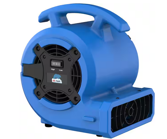 B-Air 1/8 HP Air Mover Carpet Dryer Floor Blower Fan for Home Use in Blue