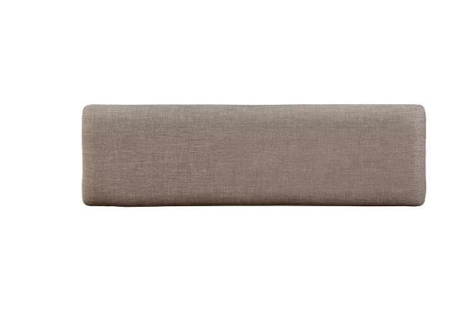 Emma Wood Frame Hinged Top Taupe Fabric Seat Storage Bench White