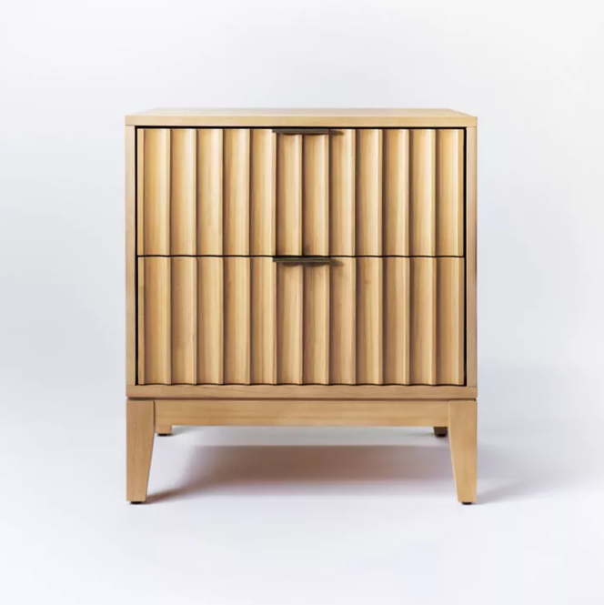 Thousand Oaks Wood Scalloped Side Table with Drawers Natural - Threshold™designed with Studio McGee