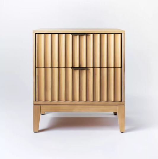Thousand Oaks Wood Scalloped Side Table with Drawers Natural - Threshold™designed with Studio McGee