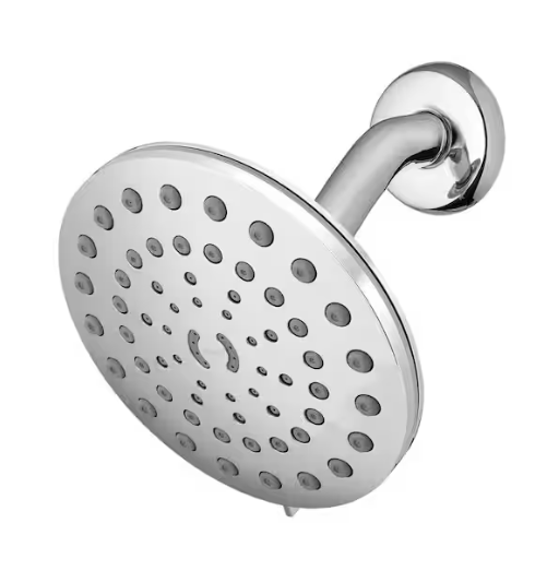 Waterpik 8-Spray Patterns with 1.8 GPM 7 in. Wall Mount Rain Fixed Shower Head in Chrome