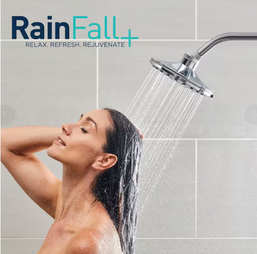 Waterpik 8-Spray Patterns with 1.8 GPM 7 in. Wall Mount Rain Fixed Shower Head in Chrome