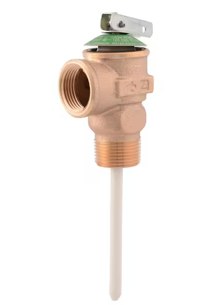 Cash Acme 3/4 in. Bronze NCLX Temperature and Pressure Relief Valve with 1-1/4 in. Shank MNPT Inlet x FNPT Outlet