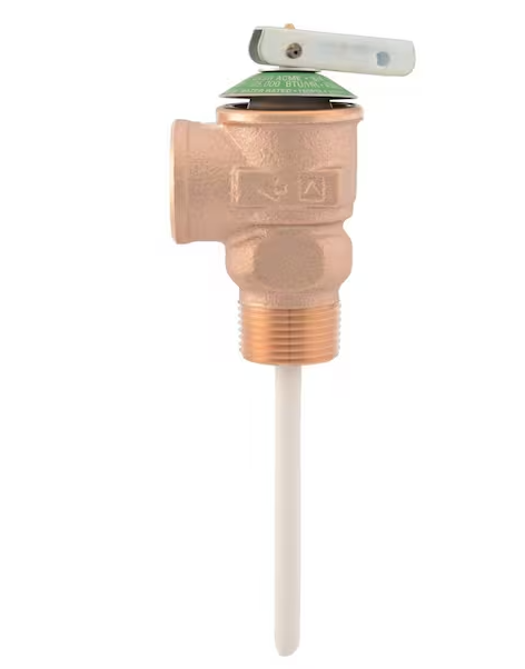 Cash Acme 3/4 in. Bronze NCLX Temperature and Pressure Relief Valve with 1-1/4 in. Shank MNPT Inlet x FNPT Outlet