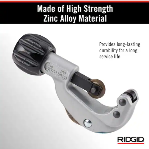 RIDGID 1/8 in. to 1-1/8 in.150 Constant Swing Copper Pipe & Stainless Steel Tubing Cutter w Easy Change Wheel Pin + Spare Wheel