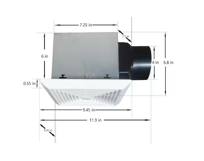 Commercial Electric 80 CFM 1.5 Sone Bathroom Exhaust Fan with Humidity Sensing NO CLIPS