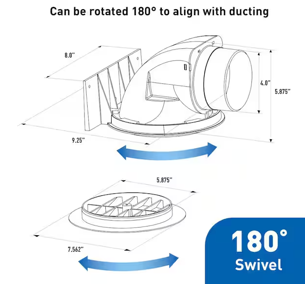 Panasonic EZSoffitVent - Soffit Vent - Soffit Termination System for Ventilation Exhaust Fans