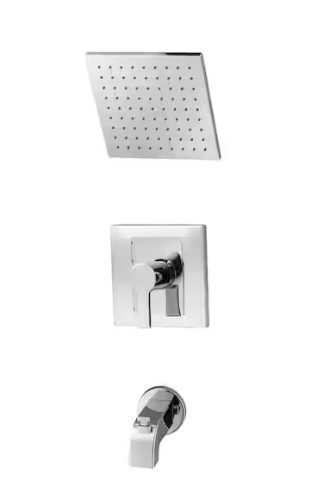 Glacier Bay Modern Single-Handle 1-Spray Tub and Shower Faucet 1.8 GPM in Chrome (Valve Included)