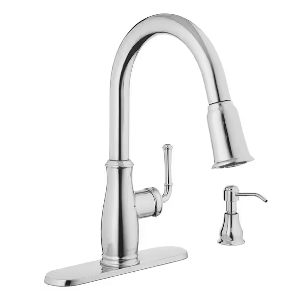 Glacier Bay Kagan Chrome 15 in. H Pull Down Sprayer Kitchen Faucet with 360° Swivel Spout