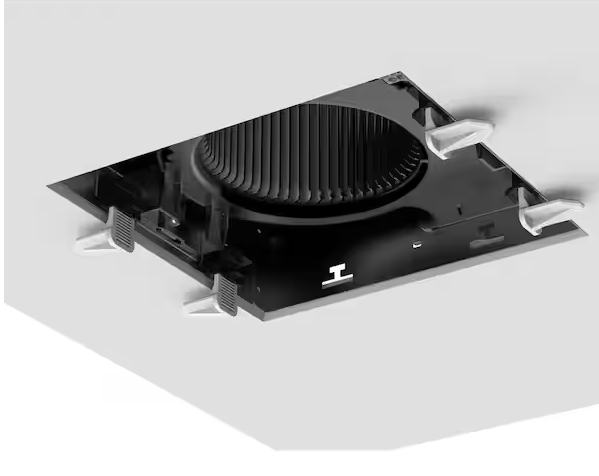 Commercial Electric 50 CFM Ceiling/Wall Mount No Cut Clip-Lock, Roomside Installation Square Bathroom Exhaust Fan, ENERGY STAR
