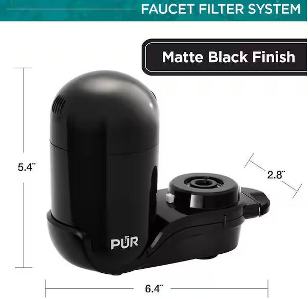 PUR PLUS Faucet Mount Filtration System, Black