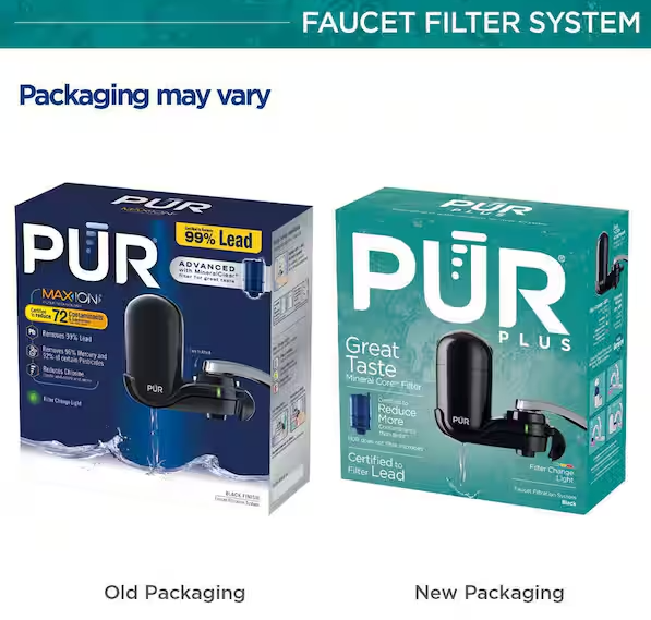 PUR PLUS Faucet Mount Filtration System, Black