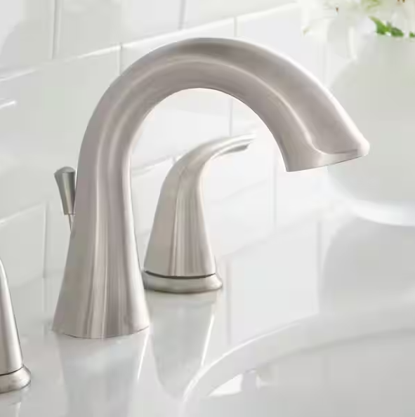 Glacier Bay Irena 8 in. Widespread 2-Handle Bathroom Faucet in Brushed Nickel