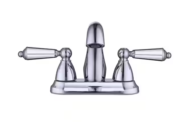 Glacier Bay Teapot 4 in. Centerset Double-Handle Bathroom Faucet in Polished Chrome