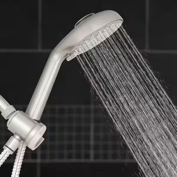 8-Spray Wall Mount Magnet Assist Multi Height Handheld Shower Head 1.8 GPM in Brushed Nickel