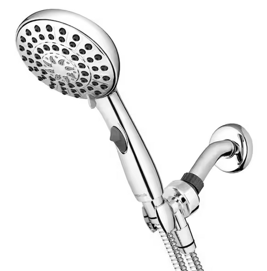 Easy Reach+ 6-Spray Wall Mount Handheld Shower Head with 8ft Hose and Flow Control 1.8 GPM in Chrome
