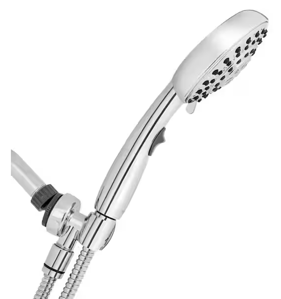Easy Reach+ 6-Spray Wall Mount Handheld Shower Head with 8ft Hose and Flow Control 1.8 GPM in Chrome