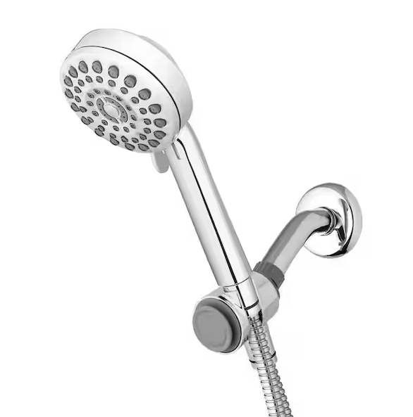 Waterpik DualDock Multi-Height 7-Spray Wall Mount Handheld Shower Head with PowerPulse Massage 1.8 GPM in Chrome