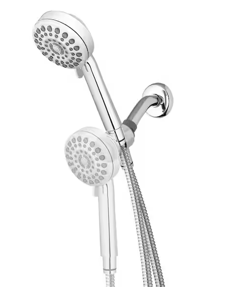 Waterpik DualDock Multi-Height 7-Spray Wall Mount Handheld Shower Head with PowerPulse Massage 1.8 GPM in Chrome