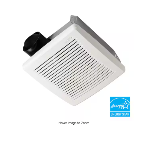 Broan-NuTone 50 CFM Ceiling Bathroom Exhaust Fan with No‑Cut Installation, Quiet Operation