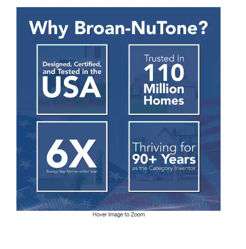 Broan-NuTone 50 CFM Ceiling Bathroom Exhaust Fan with No‑Cut Installation, Quiet Operation