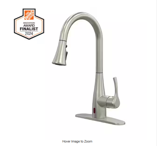 Glacier Bay Marcie Single-Handle Integrated Pull Down Touchless Kitchen Faucet in Stainless Steel