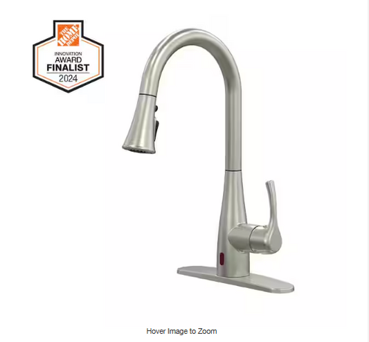 Glacier Bay Marcie Single-Handle Integrated Pull Down Touchless Kitchen Faucet in Stainless Steel