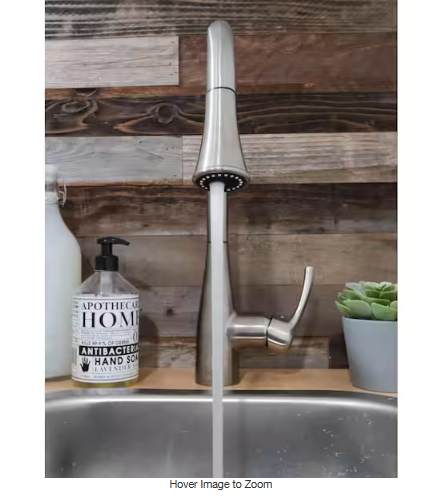 Glacier Bay Marcie Single-Handle Integrated Pull Down Touchless Kitchen Faucet in Stainless Steel