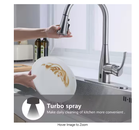 Glacier Bay Marcie Single-Handle Integrated Pull Down Touchless Kitchen Faucet in Stainless Steel