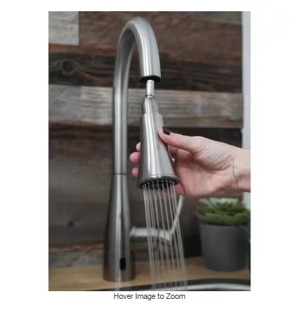 Glacier Bay Marcie Single-Handle Integrated Pull Down Touchless Kitchen Faucet in Stainless Steel