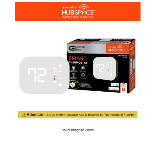 Hubspace Wi-Fi and Bluetooth  nabled Smart Programmable Thermostat with Schedules Powered