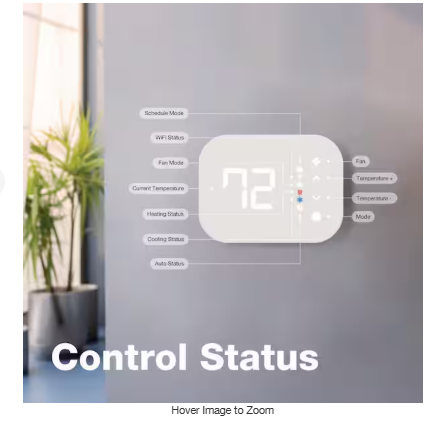 Hubspace Wi-Fi and Bluetooth  nabled Smart Programmable Thermostat with Schedules Powered