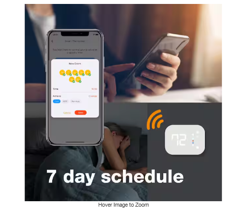 Hubspace Wi-Fi and Bluetooth  nabled Smart Programmable Thermostat with Schedules Powered
