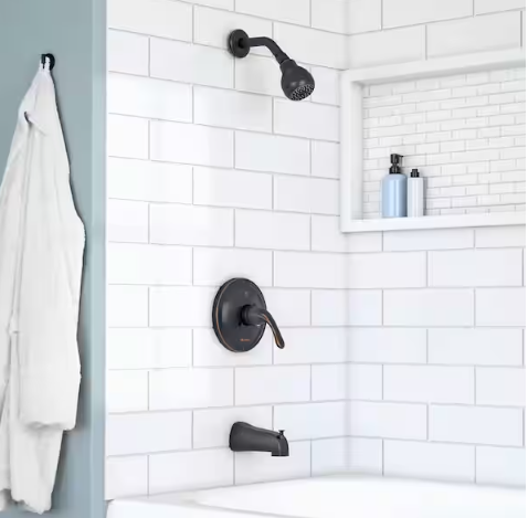 Glacier Bay Builders Single Handle 1-Spray Tub and Shower Faucet 1.8 GPM in Bronze (Valve Included)
