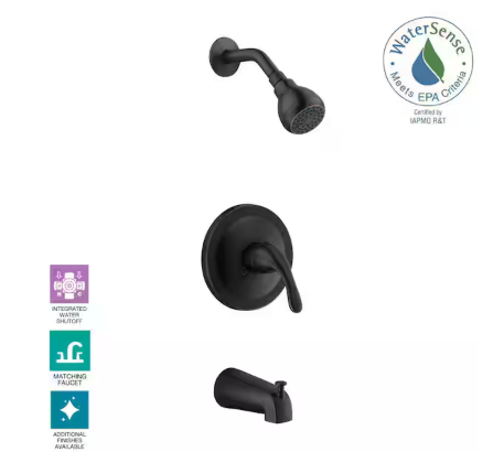 Glacier Bay Builders Single Handle 1-Spray Tub and Shower Faucet 1.8 GPM in Bronze (Valve Included)