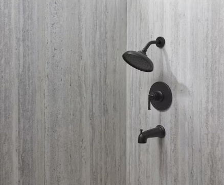 Glacier Bay Oswell Single Handle 1-Spray Tub and Shower Faucet 1.8 GPM in Matte Black (Valve Included)