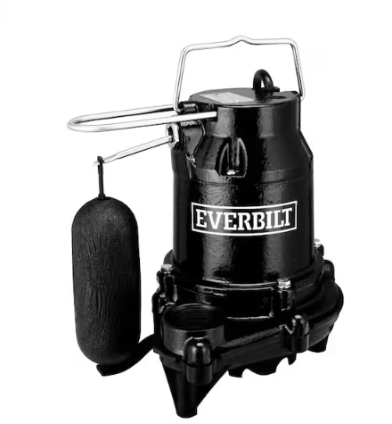 Everbilt 1/3 HP Cast Iron Submersible Sump Pump (FLOAT IS MISSING)