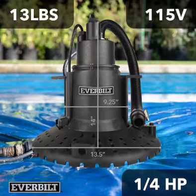 Everbilt 1/4 hp Submersible Pool Cover Pump
