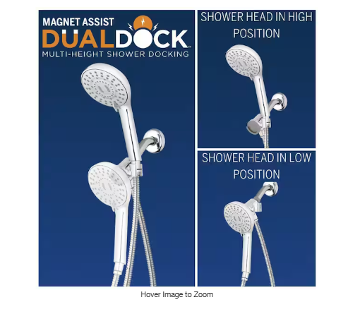 Waterpik 8-Spray Wall Mount Magnet Assist Multi Height Handheld Shower Head 1.8 GPM in Chrome