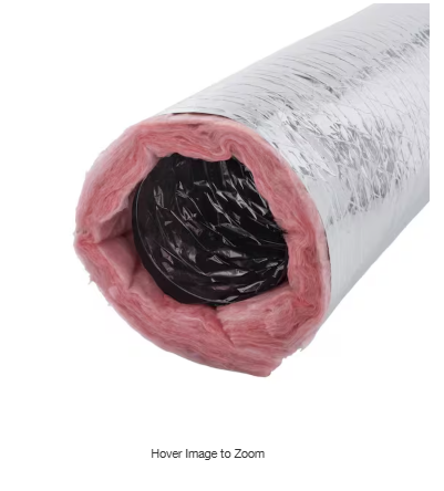 Everbilt 6 in. x 25 ft. R6 Insulated Flexible Duct Silver Jacket
