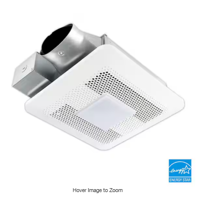 WhisperThin DC LED Pick-A-Flow 80 -100 CFM Ceiling/Wall Bathroom Exhaust Fan, 3-3/8 in. Low Profile Housing