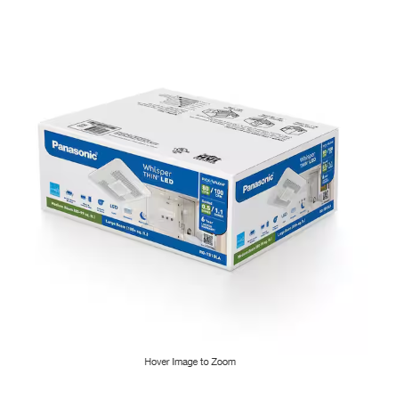 WhisperThin DC LED Pick-A-Flow 80 -100 CFM Ceiling/Wall Bathroom Exhaust Fan, 3-3/8 in. Low Profile Housing