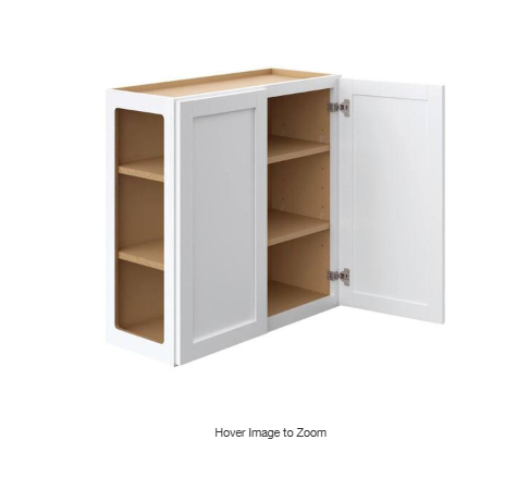 Courtland 30 in. W x 12 in. D x 30 in. H Assembled Shaker Wall Kitchen Cabinet in Polar White